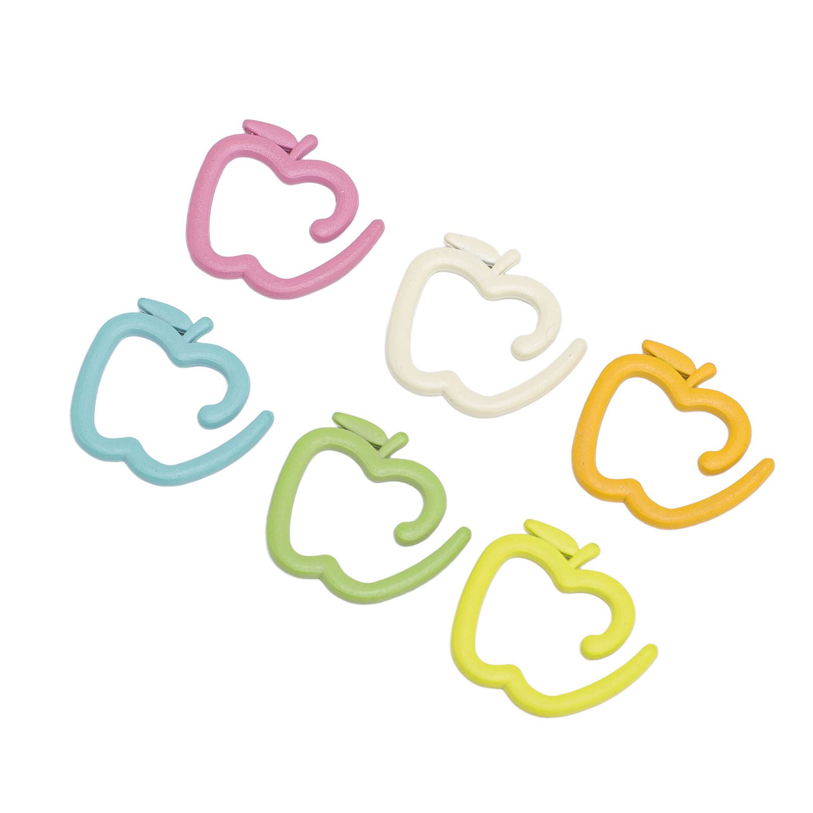 

24Pcs Stitch Markers Metal Crochet Locking Knitting Rings Craft Project Accessories Colorful Fruit Shaped