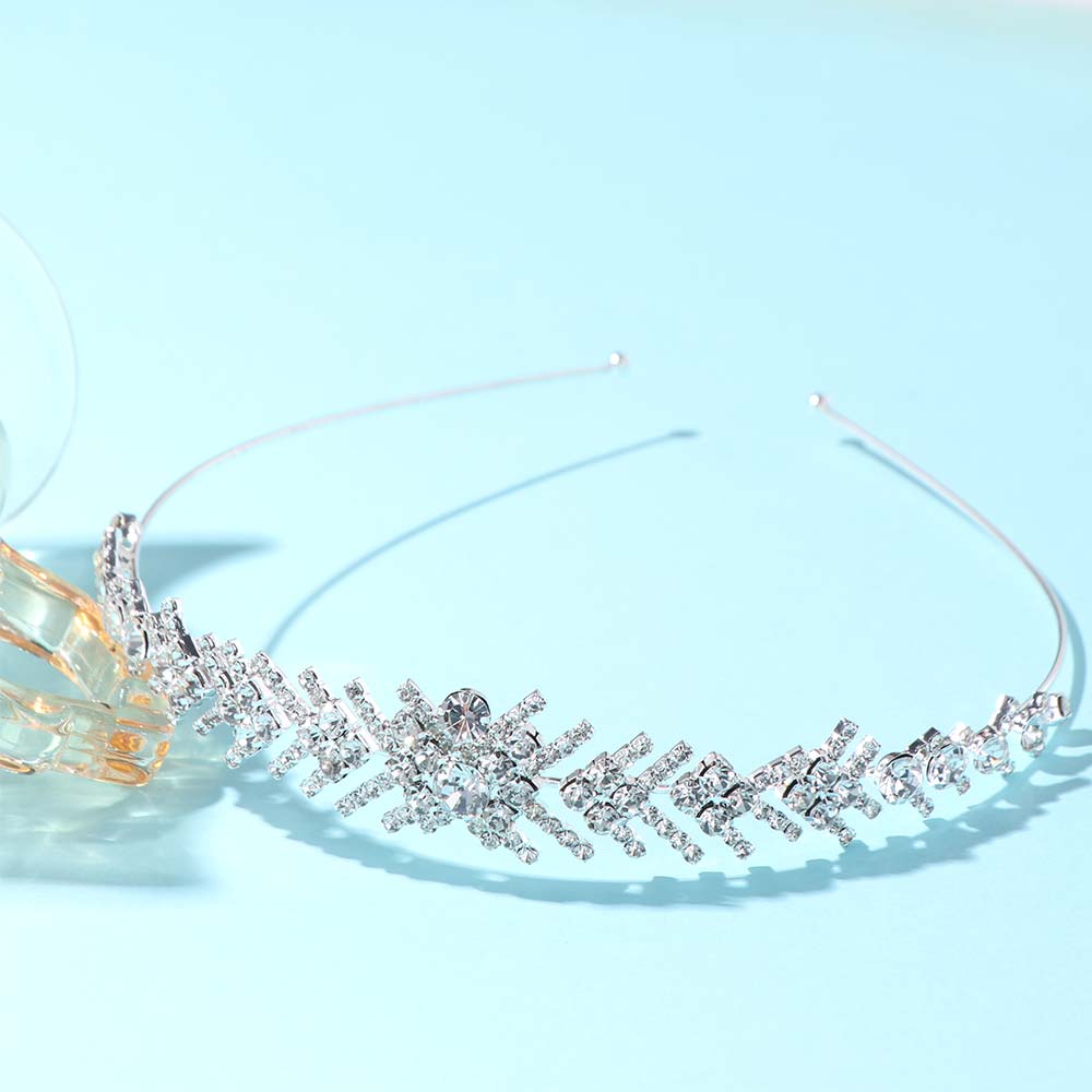 Headwear Bridal Crown Geometric Queen Headband Shining Wedding Tiara  Party
