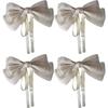 Mermaid Ji Pearlescent Satin Bow Hair Clip Women Summer Sweet Ribbon Spring Clip Fairy Hair Accessories