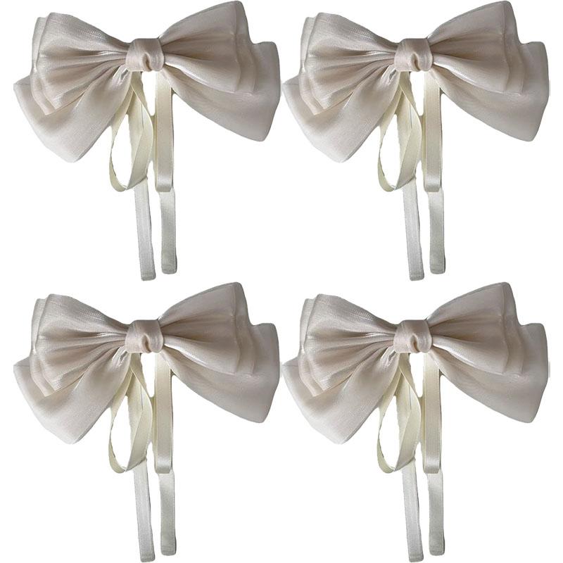 Mermaid Ji Pearlescent Satin Bow Hair Clip Women Summer Sweet Ribbon Spring Clip Fairy Hair Accessories