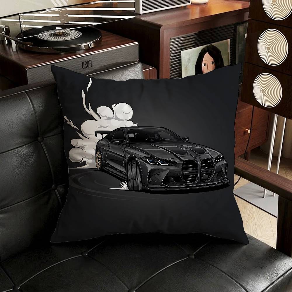 Car and Motorcycle Pillow Case Pillow Case Living Room Sofa Cushion Cover Suitable For Home Bedroom Room Decoration