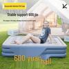 Portable Double Flocking Air Mattress with Built-in Pump for Camping