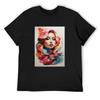 A Beautyful Girl with Colorful Hair Illustration T-Shirt Customs Design Your Own Croswit Shirt Man Anime Shirt T Shirts for Men