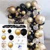 Set di palloncini in lattice da 137/119 pezzi nero, oro e argento, adatto per matrimoni, compleanni, feste pop, addii al nubilato e feste