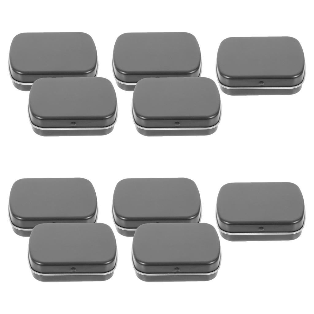 10Pcs Iron Sundries Box Small Tin Container with Lid for Candy Storage Jewelry Craft Supplies Pills Keys Spices Sample