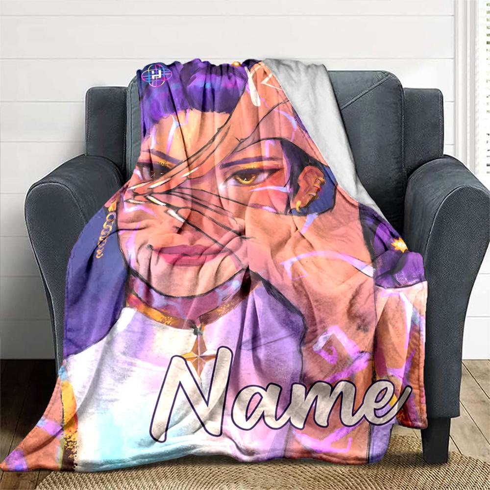Customizable KPop Demon Hunters20 Throw Blanket – Personalized Name, All-Season Cozy Snug Blanket, Machine Washable, Personalized Blanket