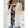 2026 Casual Open Front Cardigan Mid-Length Coat 3D Pumpkin Ghost Print