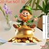 St. Patrick's Day Acrylic Desktop Decoration - 2D Flat Leprechaun with Golden Pot, Shamrocks & Coins, No Text Irish-Themed Home & Kitchen Decor