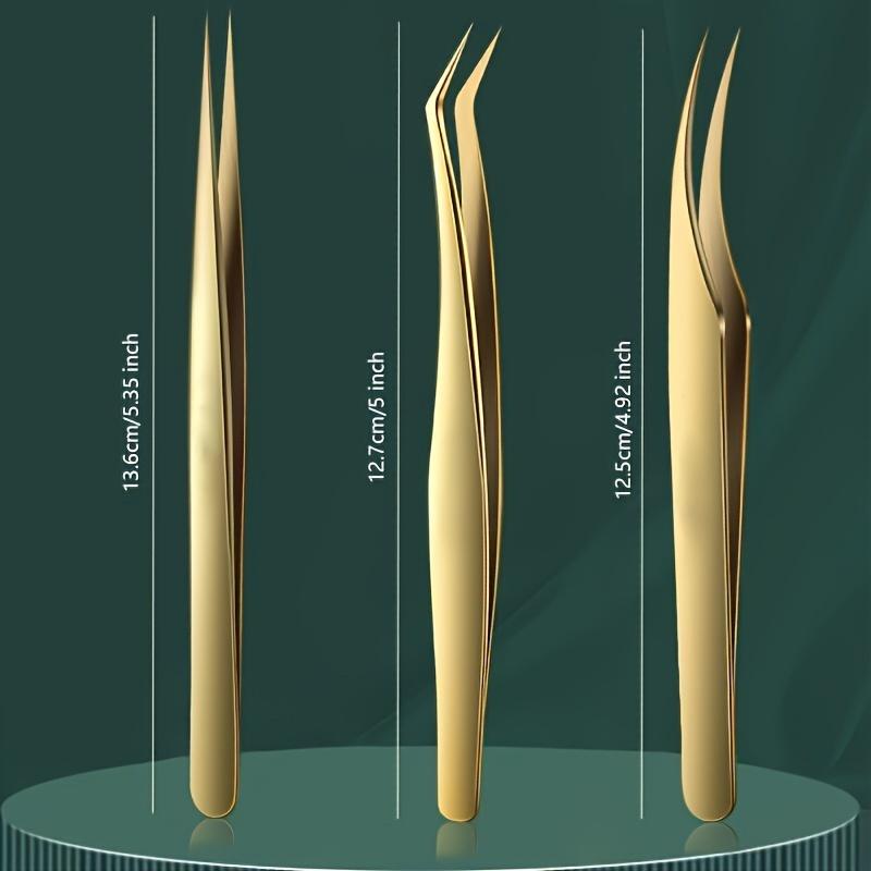 Precision Curved Eyelash Extension Tweezers Stainless Steel Eyelash Tweezers Precision Eyebrow Makeup Tool with Curved Design