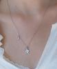 Pearly More Flower Butterfly Charm Necklace_Pm26N014Ss