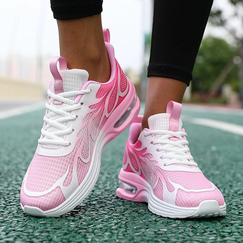 Vulcanize Shoes Women Anti-slip Outdoor Lightweight Breathable Comfortable Running Shoes Women Lace-up Casual Sports Shoes Women