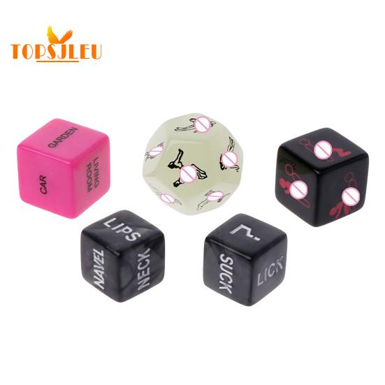 Hrací sada s kostkami – 5ks písmena šestistranné neblednoucí, dobré na dotek, odolné proti opotřebení, akryl na spaní, produkty pro dospělé