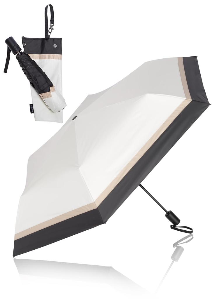 KIZAWA Carbon Fiber Parasol with Automatic UV Light Folding Level 5 Water Full Light Heat Folding Parasol for 6 53cm Main Rib and Ultra-Lightweight