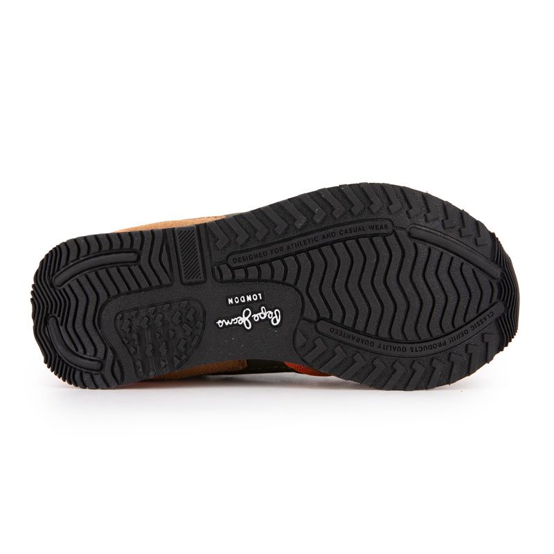 Baskets à scratch london nut brown suédine Enfant PEPE JEANS