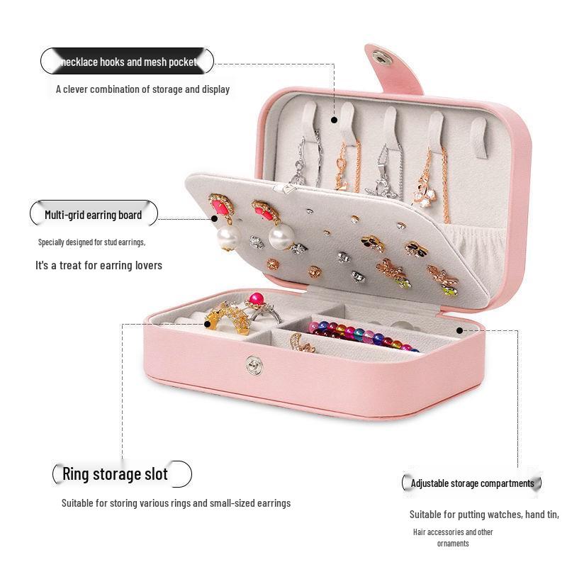 Portable Multifunctional Jewelry Storage Box – Large Capacity for Earrings and Accessories, Japanese Korean Style