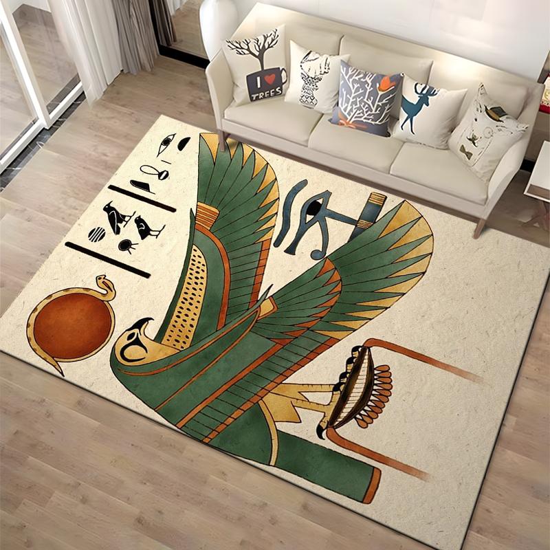 Retro Ancient Egypt Pattern Rug Carpet For Living Room Non Slip Parlour Sofa Large Area Rug Bedroom Kid Play Room Floor Mat Gift
