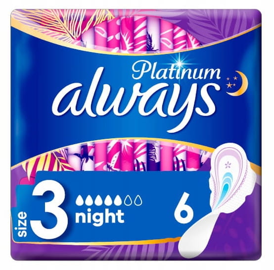 Always Platinum Ultra Night Pads with Wings