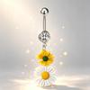 Cute Sweet Dangle Belly Button Rings  Butterfly Heart Navel Ring Stainless Steel Body Piercing Jewelry