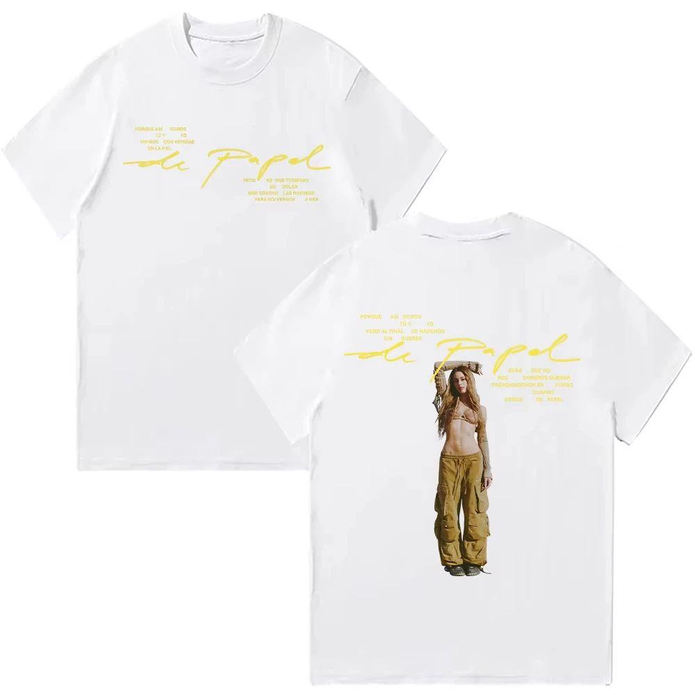 Y2K Herbst und Winter Unterwäsche Tini Stoessel Merch T-Shirt De Papel Mode Baumwolle Kurzarm T-Shirts Herren Damen Hip Hop Kleidung