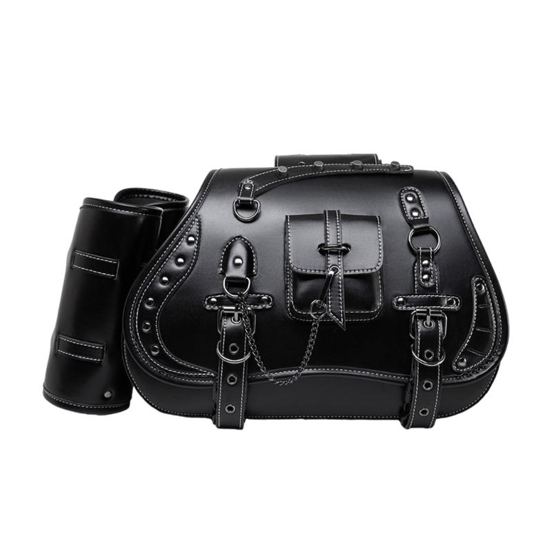 

1 Pair Retro Punk Style Saddlebag Motorcycle Tool Bag Waterproof Travel Luggage Storage Bag Motorbike Over Saddlebag 1