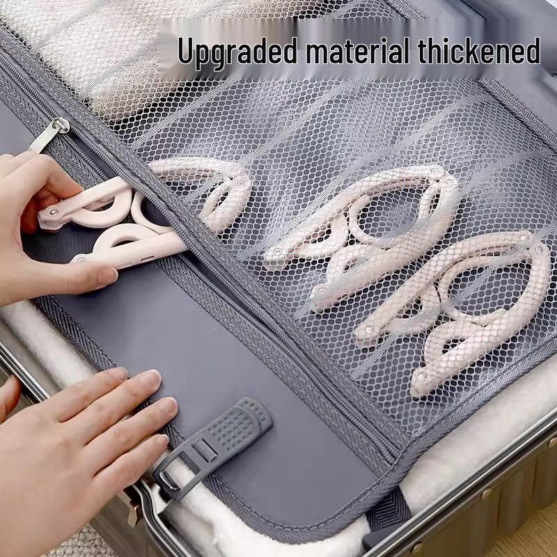 Portable Folding Clothes Hanger with Clips - Ideal for Travel and Business Trips
