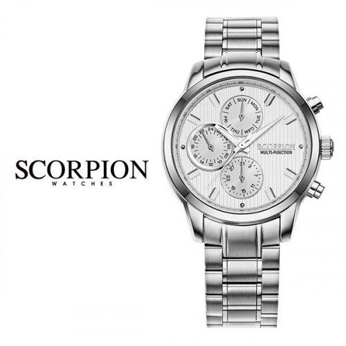 

[SCORPION] Мужские многофункциональные металлические часы SCORPION SP3513M-WH FREE