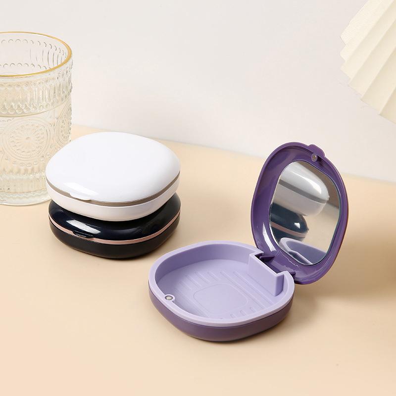 1Pcs Magnetic Cover Fake Teeth Denture Storage Case With Mirror Retainer Box Mouth Guard Aligner Braces Container Organizer