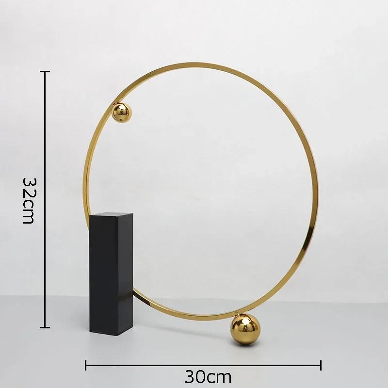 

Minimalism Circular Ring Golden Geometric Statue Desk Decoration Gold-plated Circle Sculpture Ornaments Room Aesthetic Decor