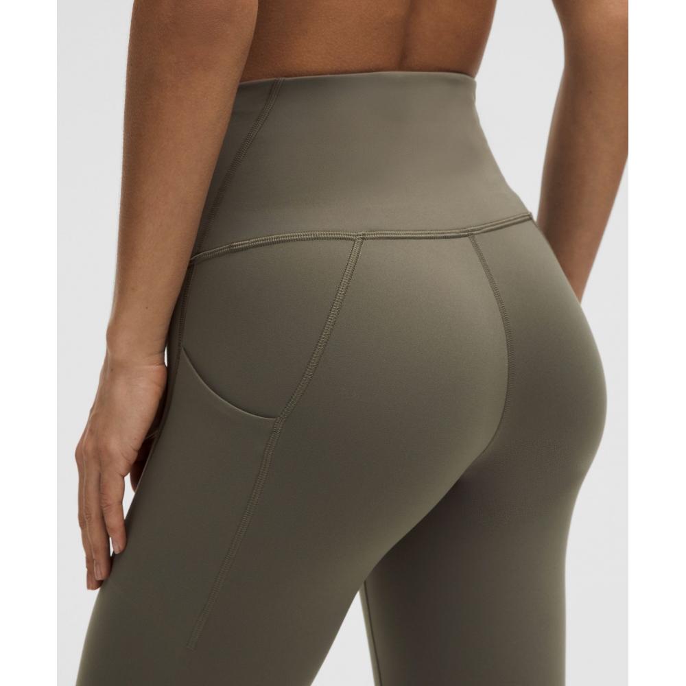 Lululemon Wunder Train High Rise Crop With Pockets 23  Army Green