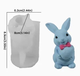 

2026 Latest Models Easter Resin Rabbit Ornaments Egg-Holding Bunny Silicone Mold for Home Decor Crafts Festive Tabletop Gypsum