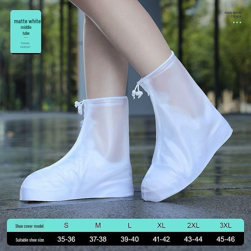 Unisex Non-Slip High-Top Waterproof Shoe Covers - Wear-Resistant, Splash-Proof, Ideal for Adults and Kids in Rainy Outdoor Conditions.