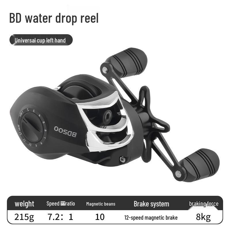 Haoton Lure Baitcasting Anti-Backlash Long Cast Blackfish Reel HD