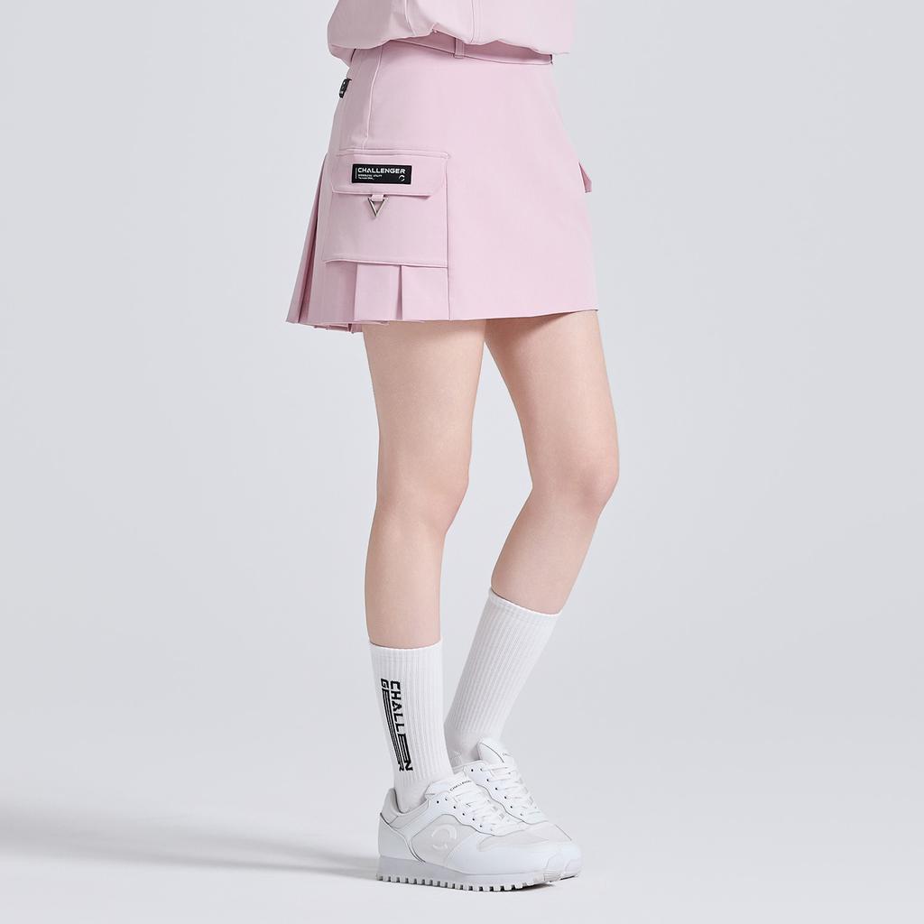 CHALLENGER Women'S Pocket Detail Pleated Culotte Skirt Light Pink