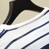 Summer Women's Round Neck Color Contrasting Thin Hollow Short Sleeve Knitted Shirt
