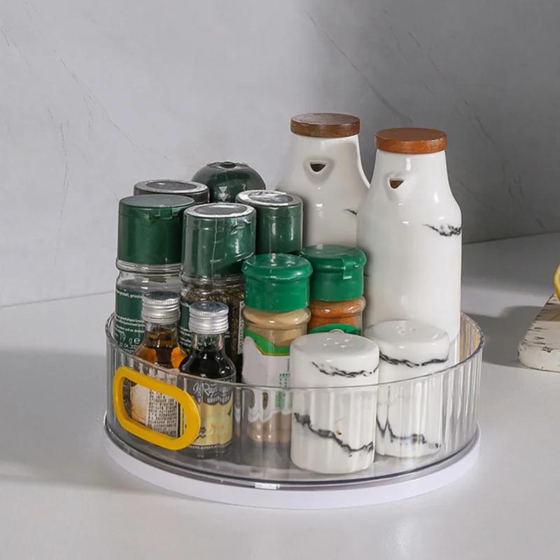 Rotating Spice Rack 360 Degree Turntable Organizer Spice Cosmetic Makeup Toiletry Storage Organizer Spinning Revolving Rotating