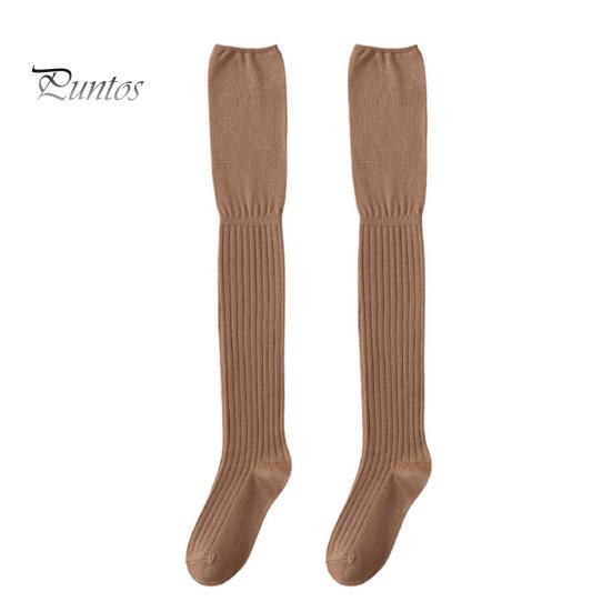 

1 пара женских зимних носков, плюшевые носки длиной до бедра, нескользящие, однотонные, теплые, утолщенные, чулки, теплые, с начесом, для разных случаев света кофе