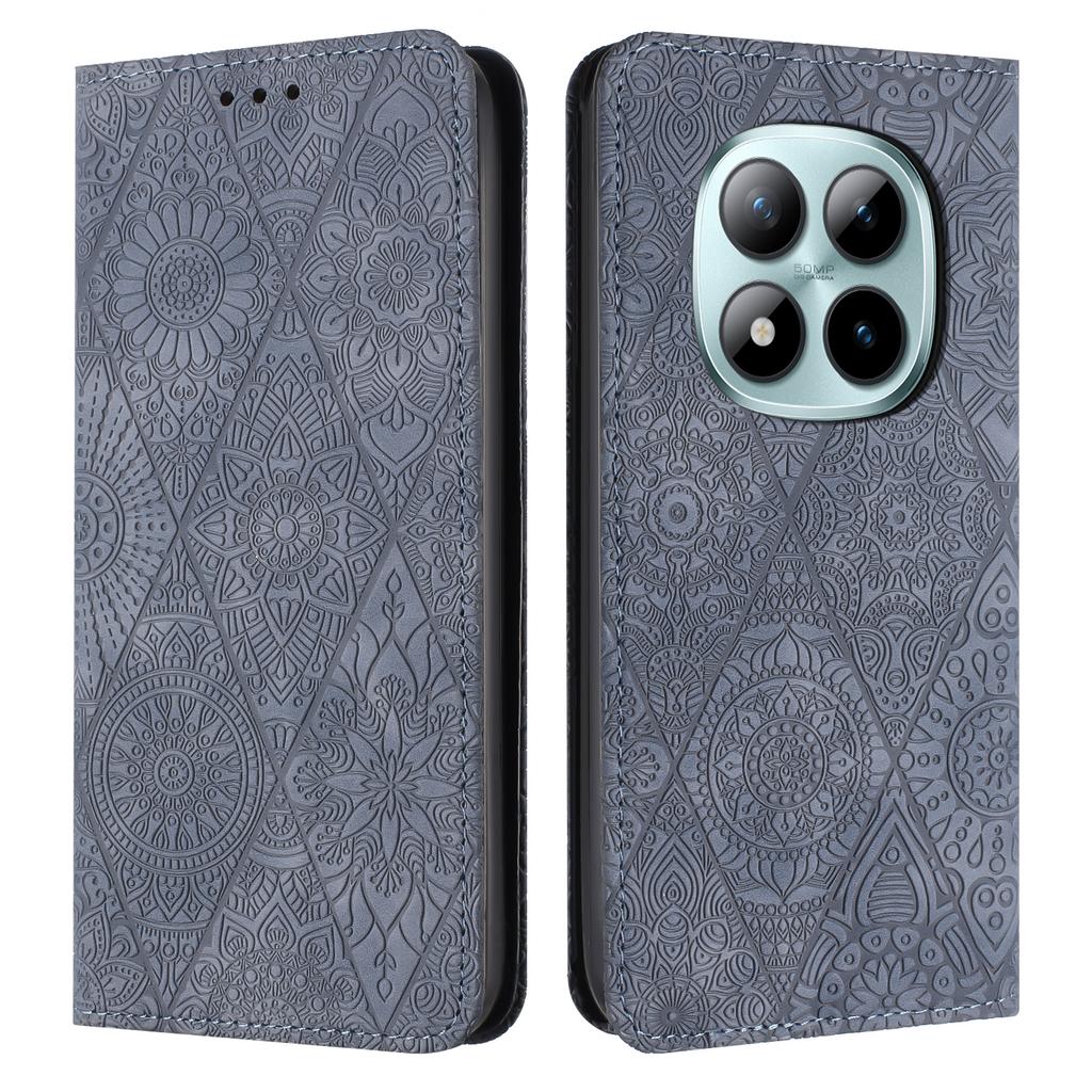 For Xiaomi Redmi Note 15 Pro 4G (Global) Case Imprinted Flower Wallet Stand Leather Phone Cover