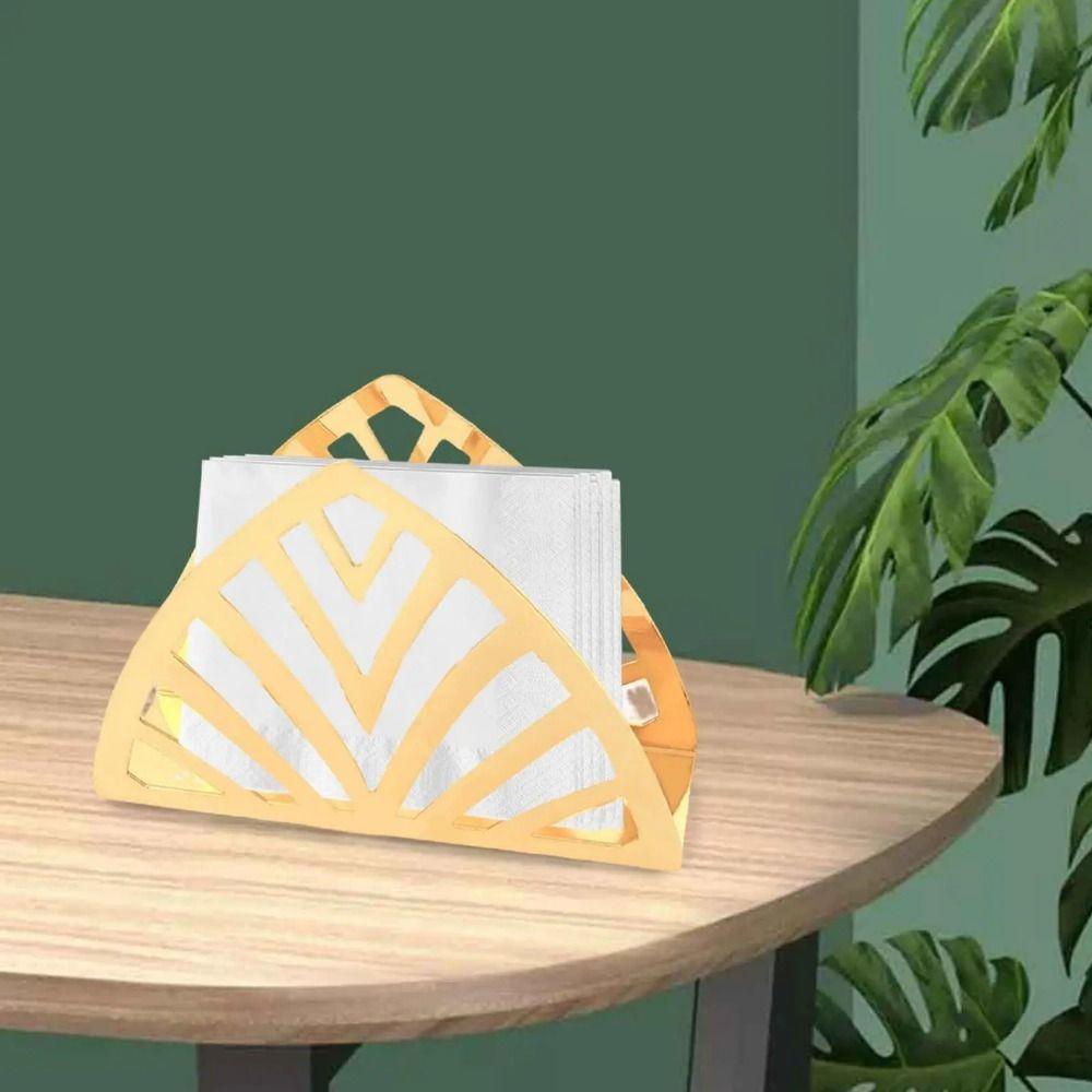 Hollow Iron Art Paper Towel Holder Rust-resistant Desktop Tissue Stand Vertical Napkin Rack  Home