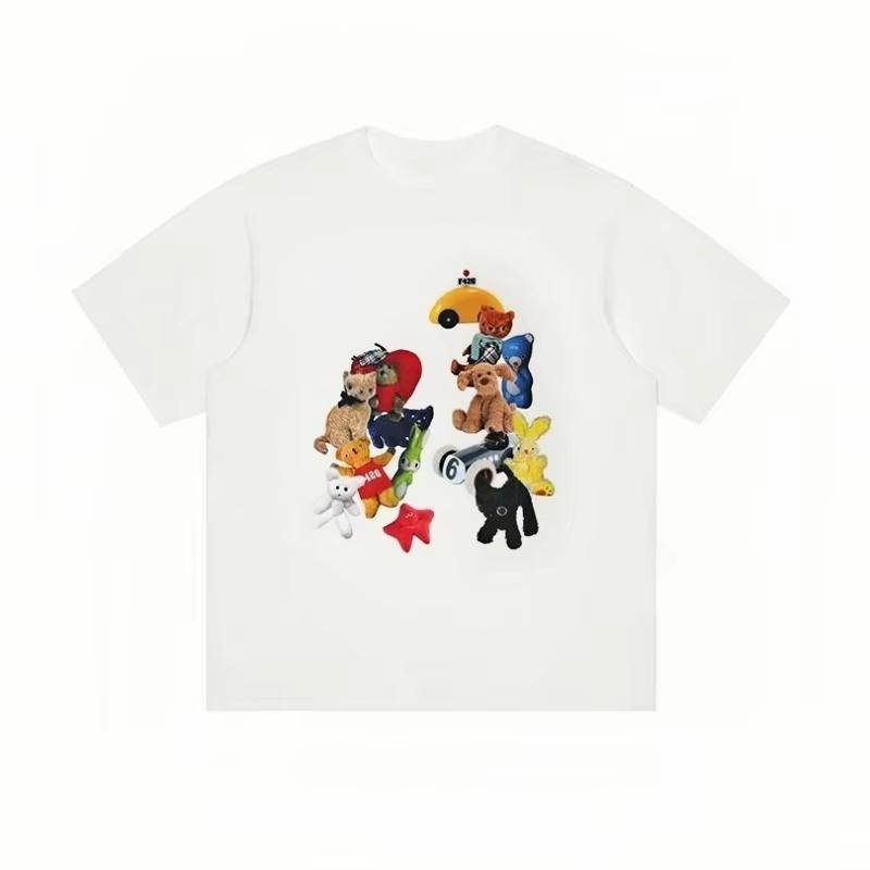 Creative Stuffed Toys Printed Pure Cotton T-shirt Men and Women with The Same Round Neck Cotton Short-sleeved T-shirt