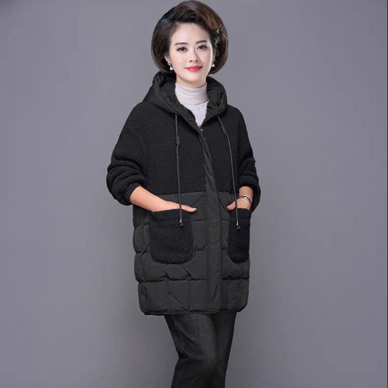 Women's Padded Coat for Autumn and Winter, Suitable for Elderly and Middle-aged Women; Thick and Warm.