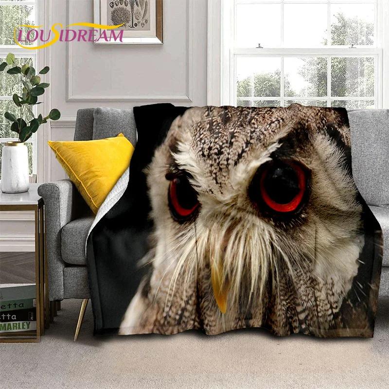 3D Cartoon Cute Owl Series HD Blanket,Soft Throw Blanket for Home Bedroom Bed Sofa Picnic Travel Office Rest Cover Blanket Kids