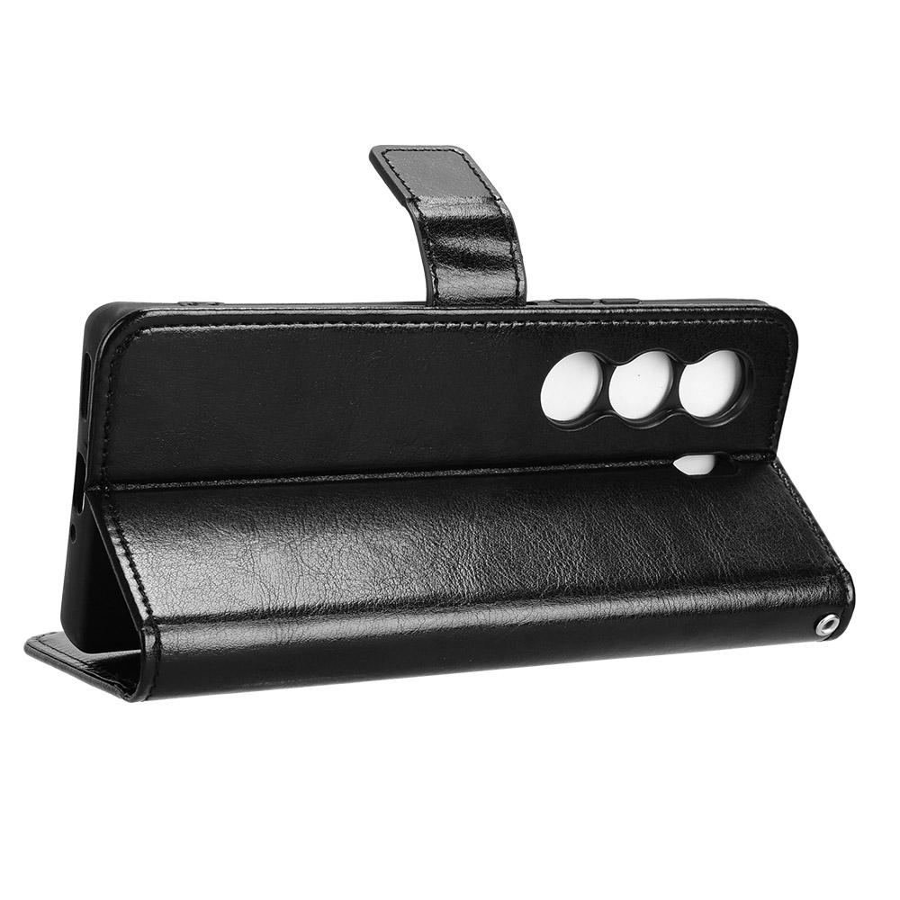 For TECNO Camon 40 Pro 4G/Camon 40 Pro 5G CM6/CM7 PU Leather Case with Strap Crazy Horse Texture Phone Wallet Cover