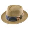 S/S New Fedora Straw Hat With Wide Striped Band, Woven Sun Hat For Men Women