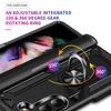 Fashion Hard Armor Design Phone Case For Samsung Galaxy Z Fold 7 6 5 4 3 Magnetic Ring Bracket  Fall Prevention Protective Cover