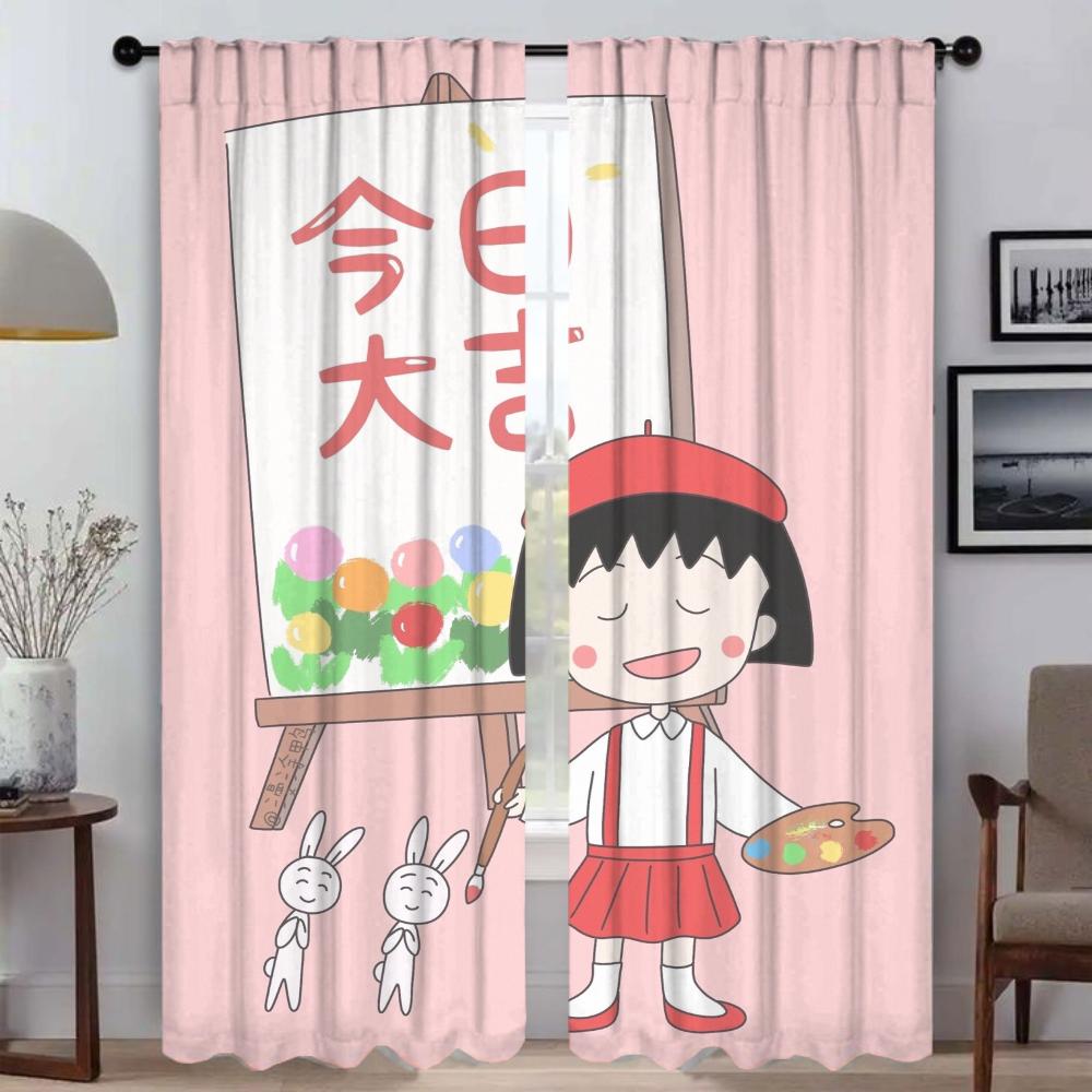 Chi-bi Marukos Window Curtain for Room 2 Panel Modern Living Room Curtains Halloween Decoration Tulle for Bedroom Shades Kitchen
