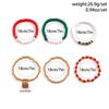 SHIXIN New Fashion Christmas Bracelets Set Women Christmas Tree Santa Claus Snowman Pendant Bracelet Elasticity Beaded Bangle
