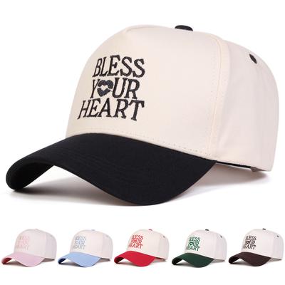 Heren Brief BLESS YOUR HEART Geborduurd Patchwork Baseballpet Outdoor Verstelbaar Zonbescherming Vrije Tijd Hoed Lente Herfst Reizen Toerisme Strandvakantie