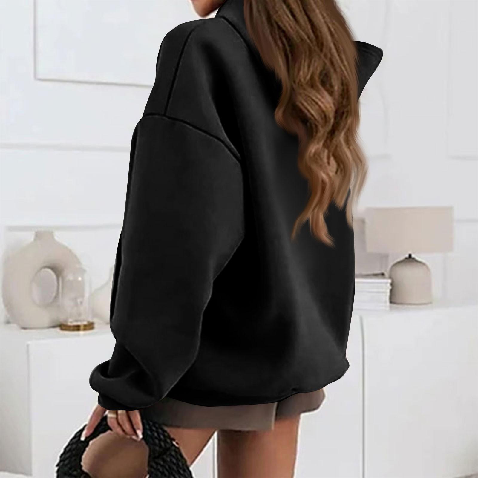 Женская осенне-зимняя однотонная флисовая толстовка с капюшоном — фото 3