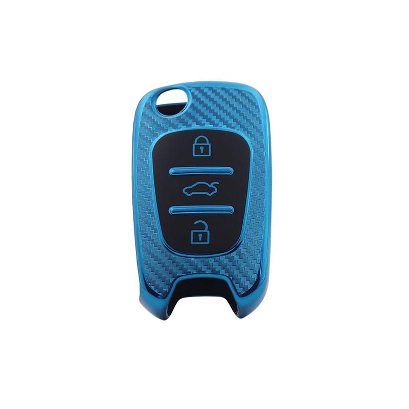 

TPU Carbon Fiber Car Remote Key Cover Case Shell Key Fob for Rio 3 Soul Ceed Optima K2 K5 Cerato Sportage Elantra Accent i20 i30 ix35 Protector Holder blue