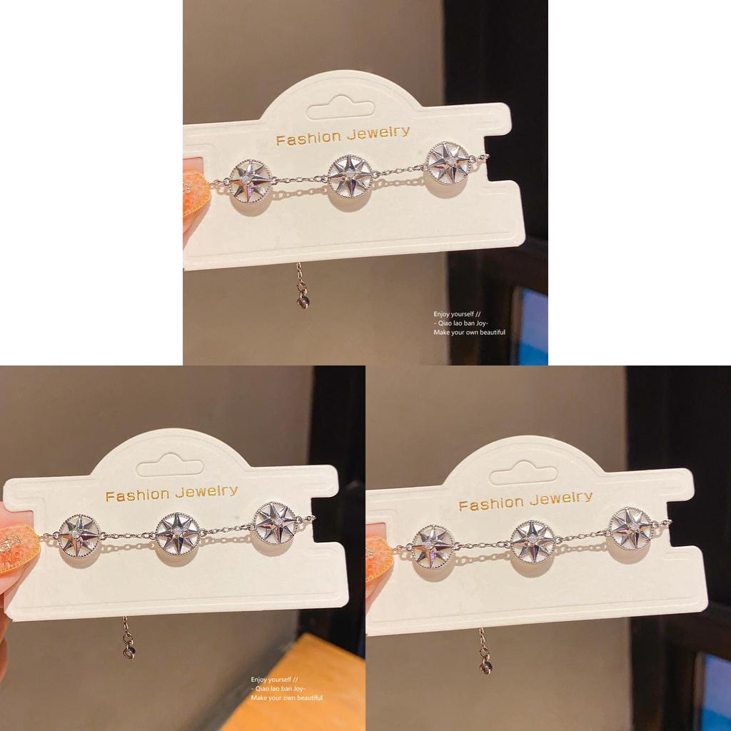 Zirconia Embellished Shell Bracelet For Women Casual Elegant Accessory Gift